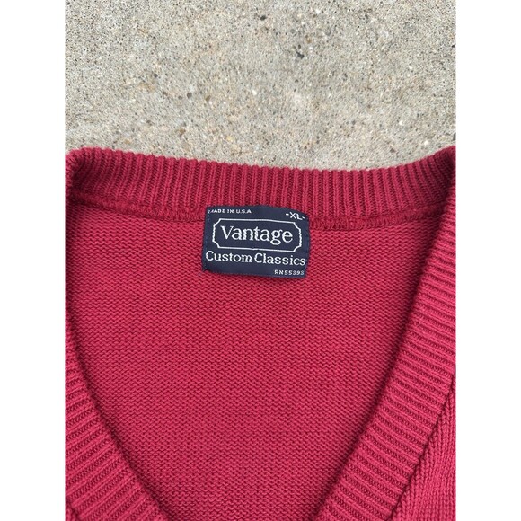 Vintage 90’s Washington State Apple Embroidered V Neck Knit Sweater - Picture 3 of 4